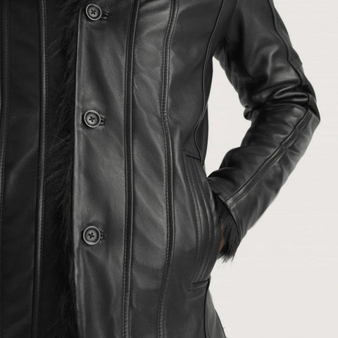 Fircliff Black Leather Coat