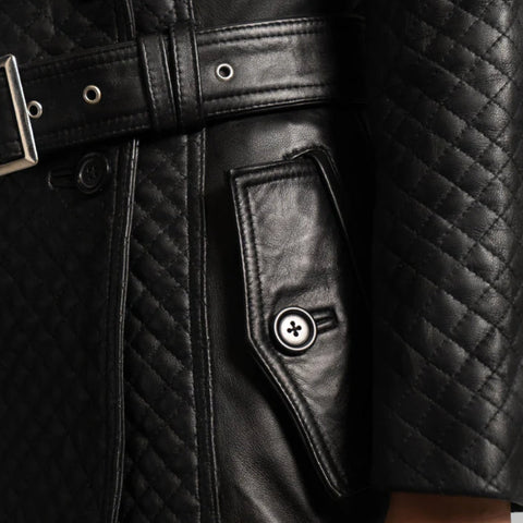 Sweet Susan Black Leather Trench Coat