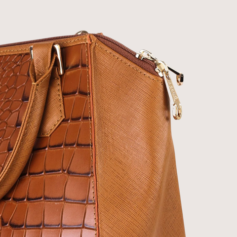 Mystique Tan Brown Leather Handbag