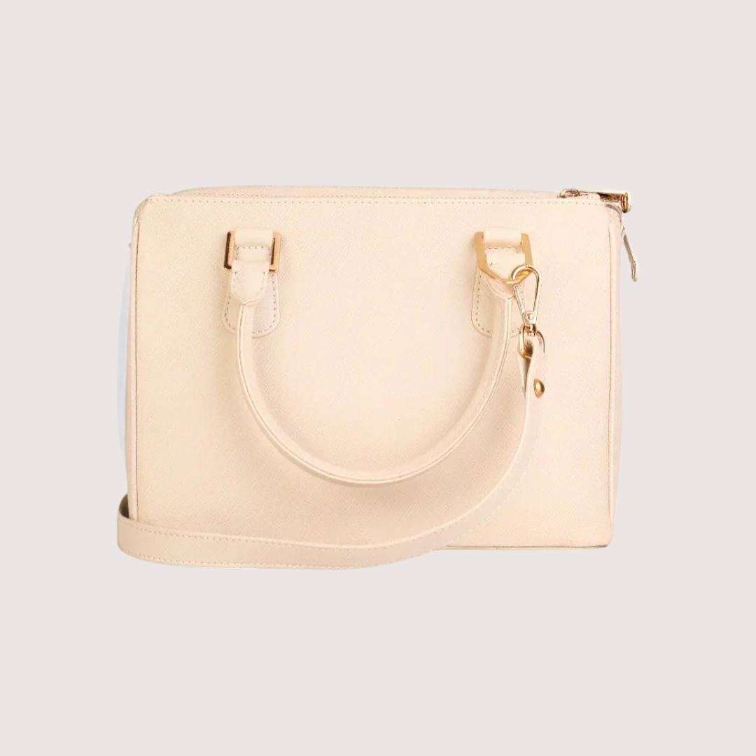 Sienna Luxe White Leather Handbag