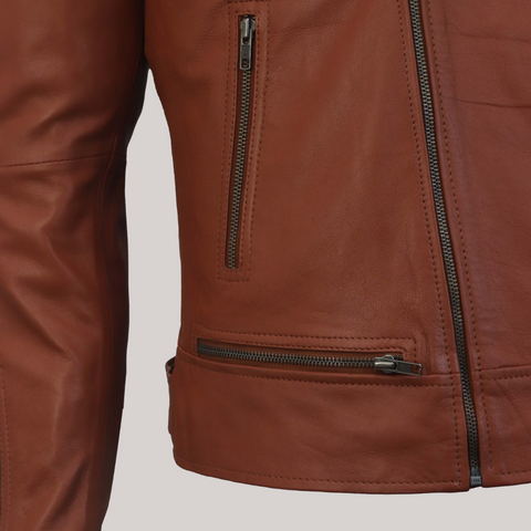 Ironwood Tan Biker Leather Jacket