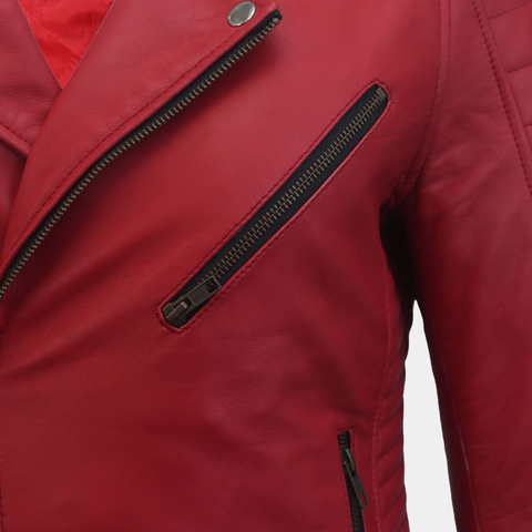 Charlotte Red Leather Jacket