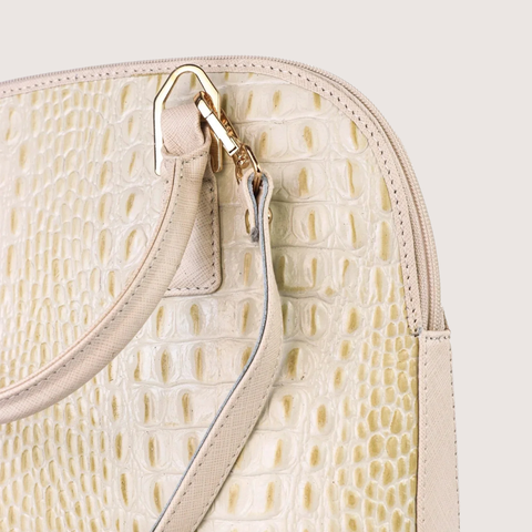 White Noir Croc Leather Handbag