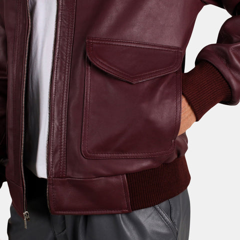 Leather Clan Men's Genuine Lambskin Classic Bomber Jacket