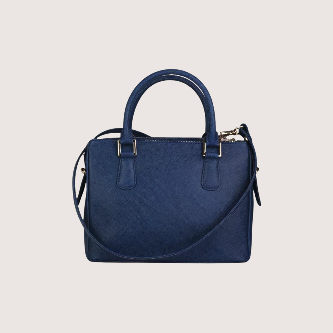 Sienna Luxe Blue Leather Handbag