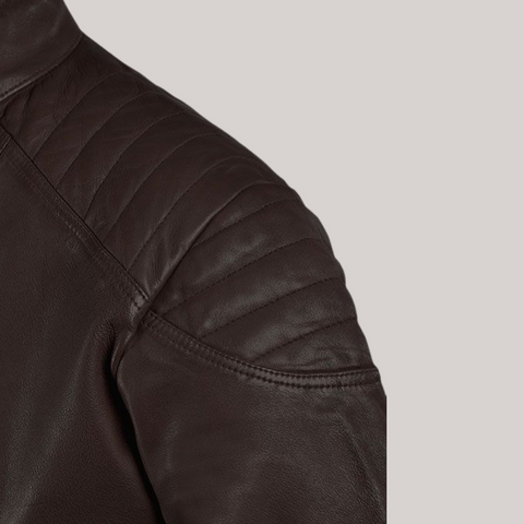 Shotgun Dark Brown Moto Leather Jacket