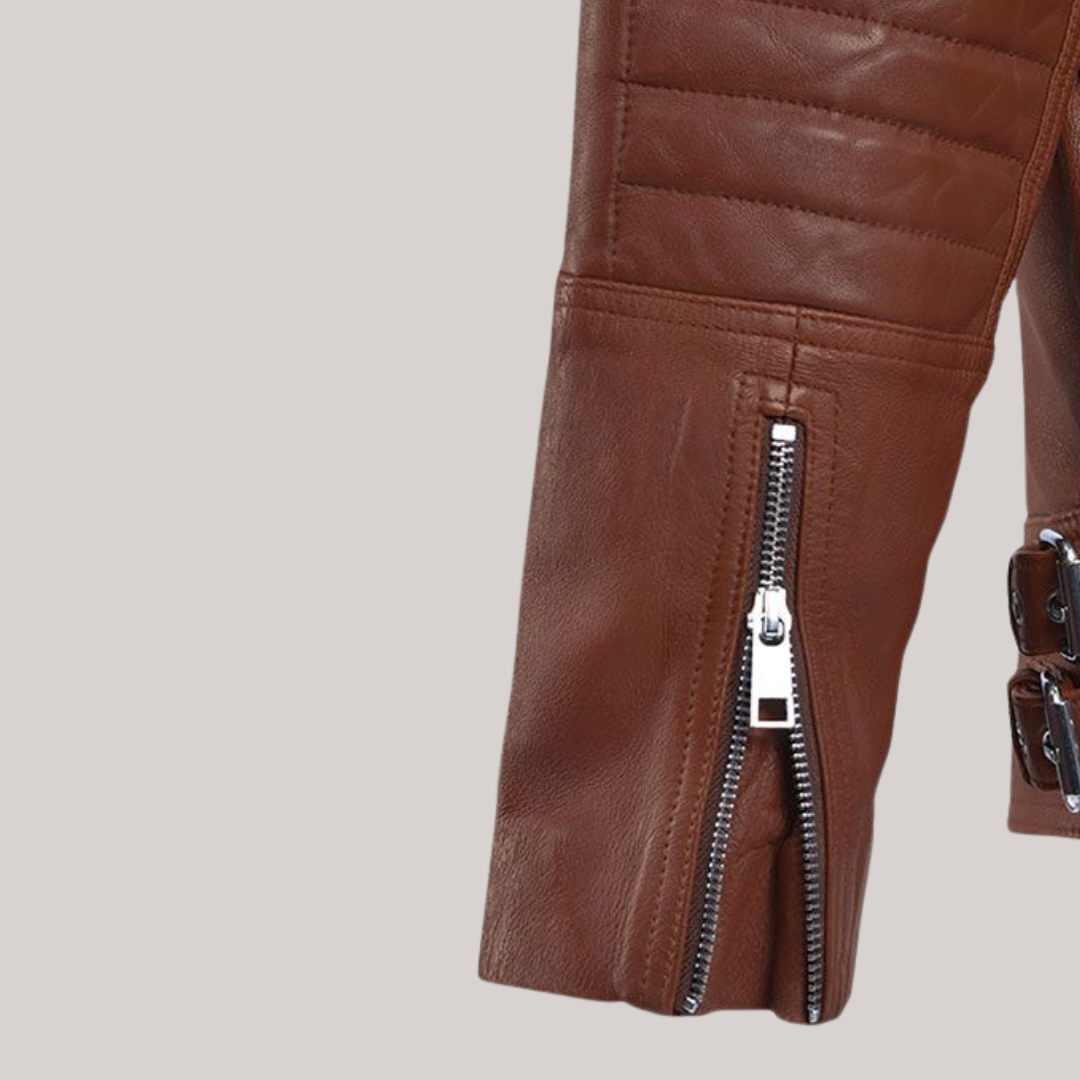 Shotgun Brown Moto Leather Jacket