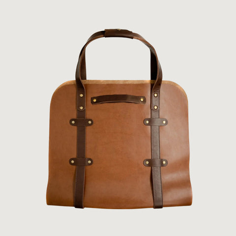 Full Grain Leather Wood Log Carrier