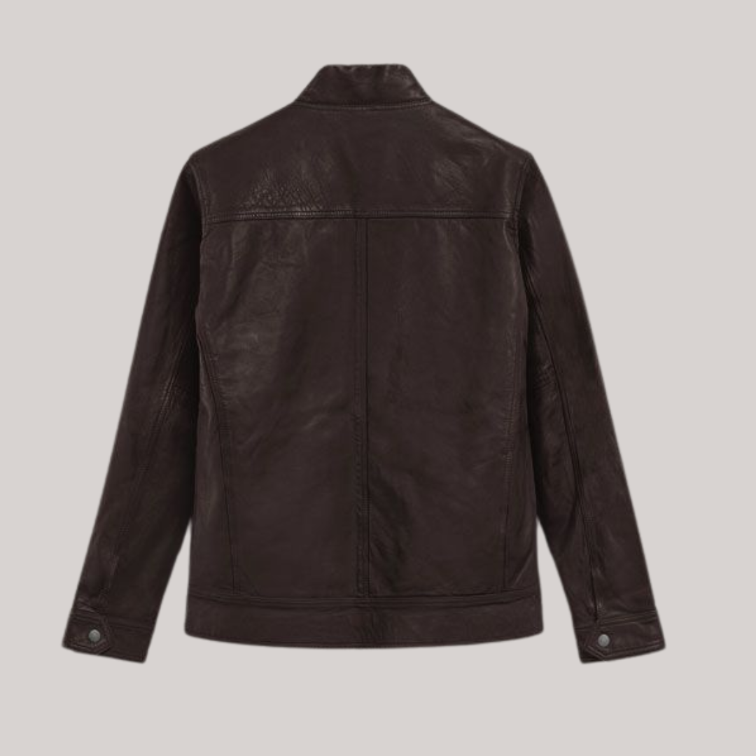 Thunder Storm Brown Biker Leather Jacket