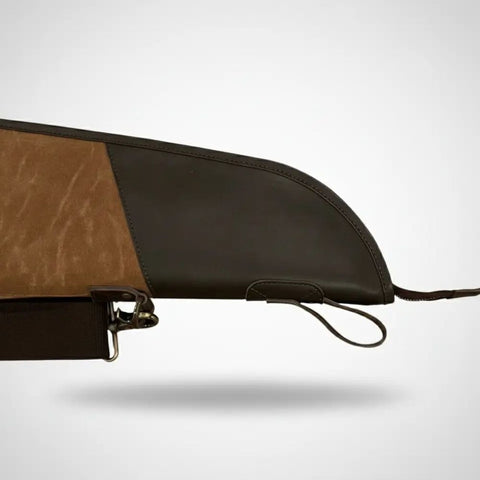 Brown Waxed Canvas Leather Rifle Case