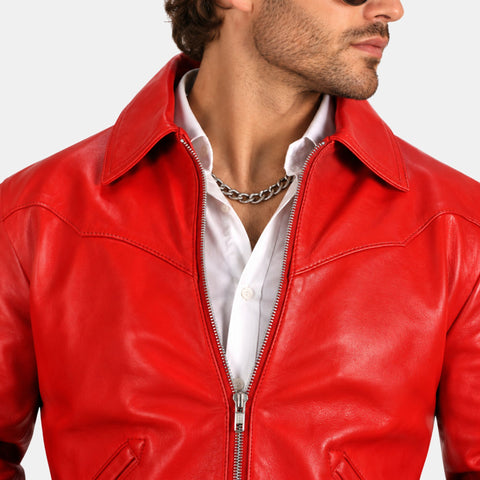 Leather Clan Men's Genuine Lambskin Cropped Leather Jacket