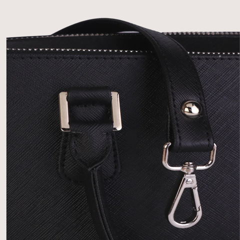 Sienna Luxe Black Leather Handbag