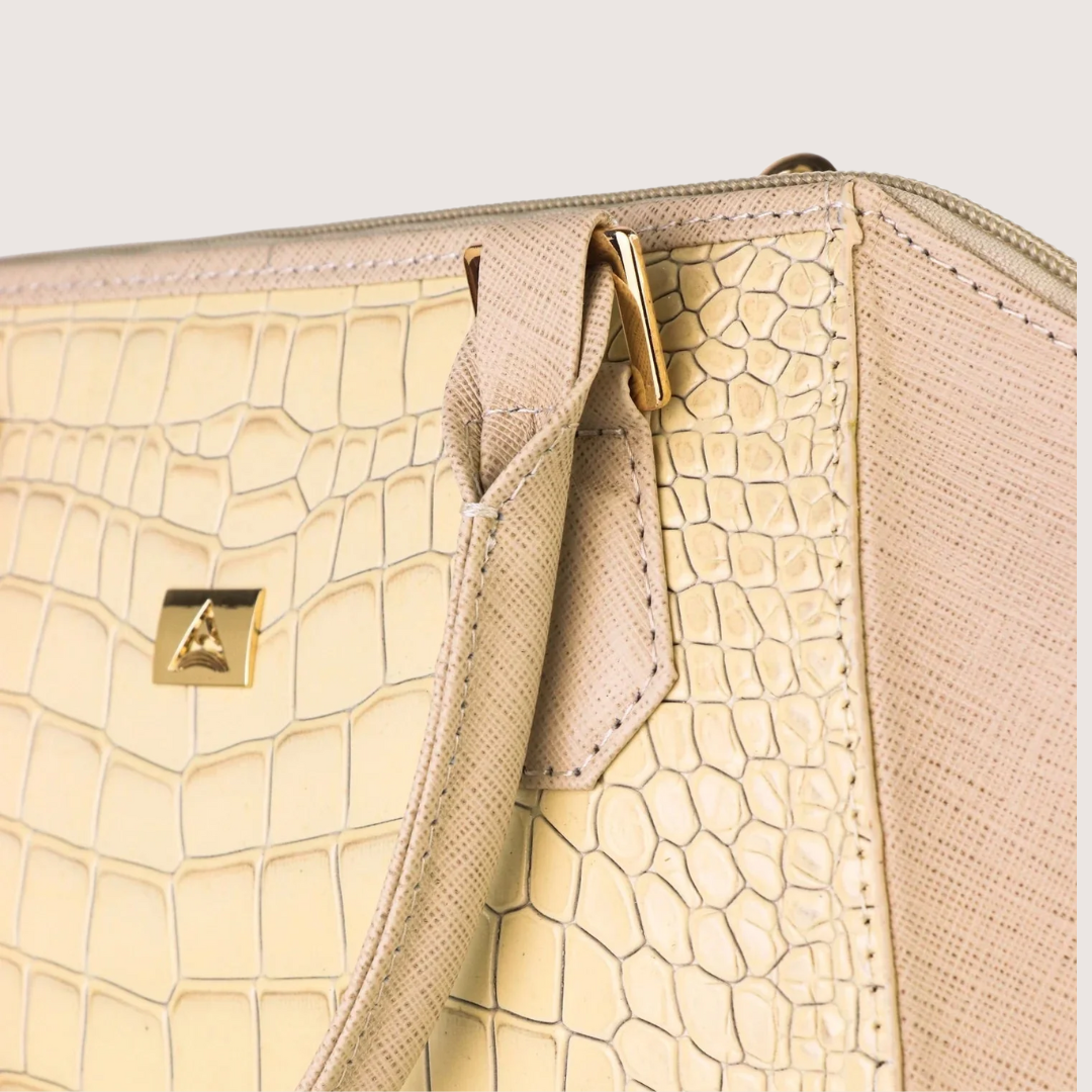 Mystique White Leather Handbag
