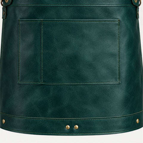 Full Grain Green Leather Welder's Apron