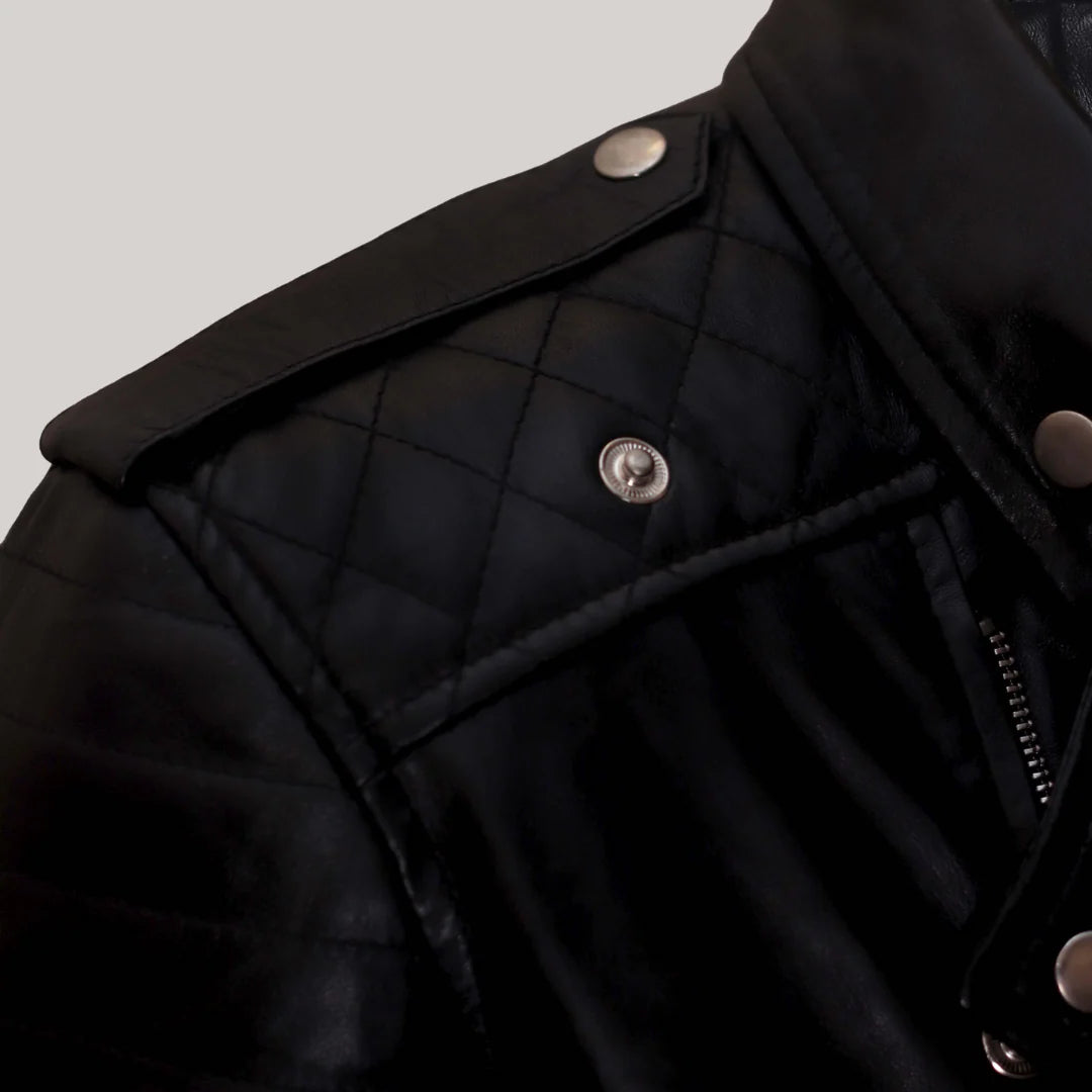Freaky Mens Black Motorcycle Leather Jacket