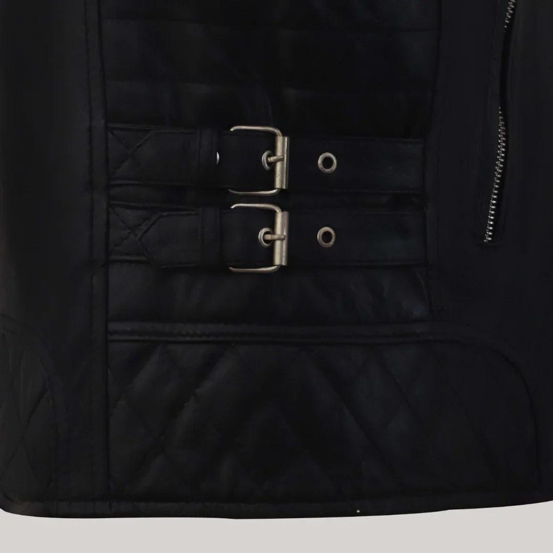 Freaky Mens Black Motorcycle Leather Jacket