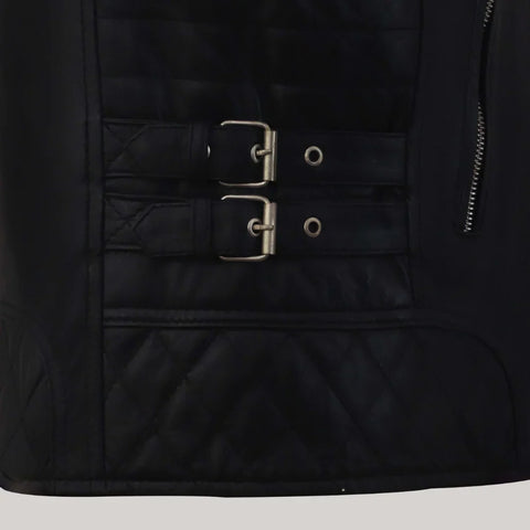 Freaky Mens Black Motorcycle Leather Jacket