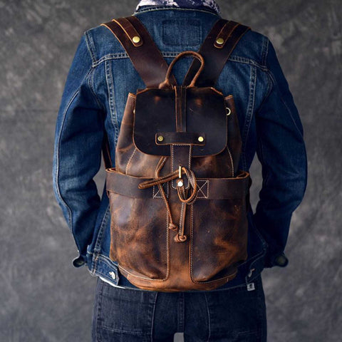 Laurel Vintage Leather Travel Rucksack