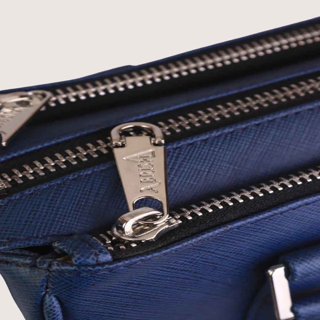 Sienna Luxe Blue Leather Handbag