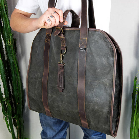 Waxed Canvas Wood Carrier