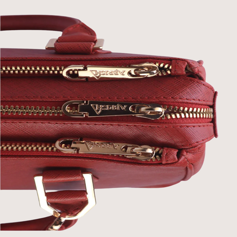 Sienna Luxe Maroon Leather Handbag