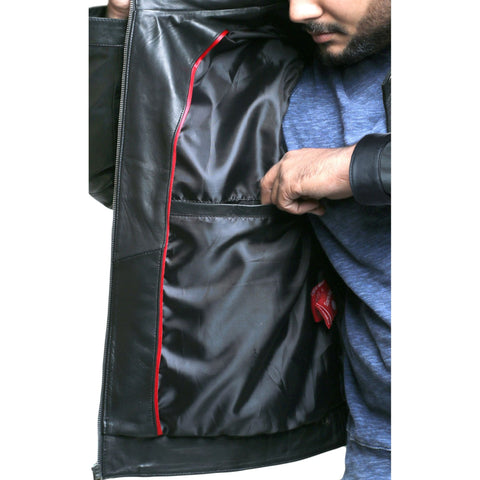 Leather Clan Men's Genuine Lambskin Leather Jacket (Hooded) - Dota 2