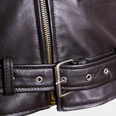 Charlotte Burnt Charcoal Leather Jacket