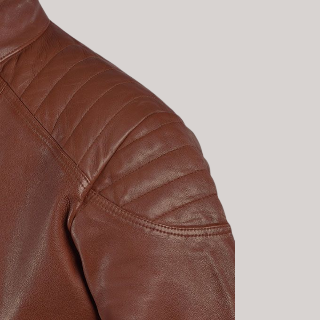 Shotgun Brown Moto Leather Jacket