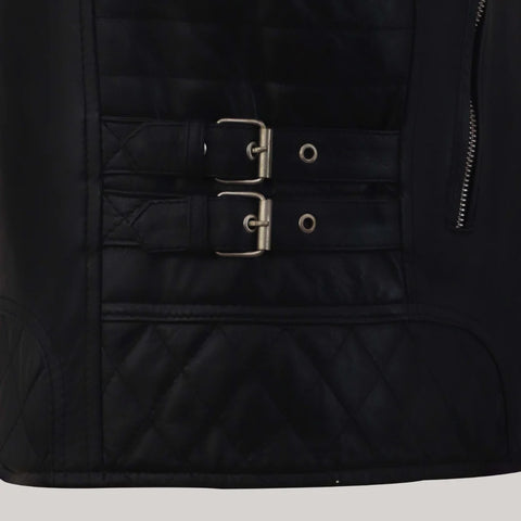 Freaky Mens Black Motorcycle Leather Jacket