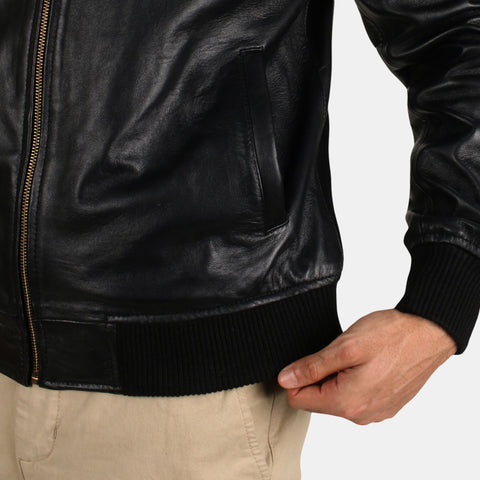 Leather Clan Men's Genuine Lambskin Western Bomber Jacket