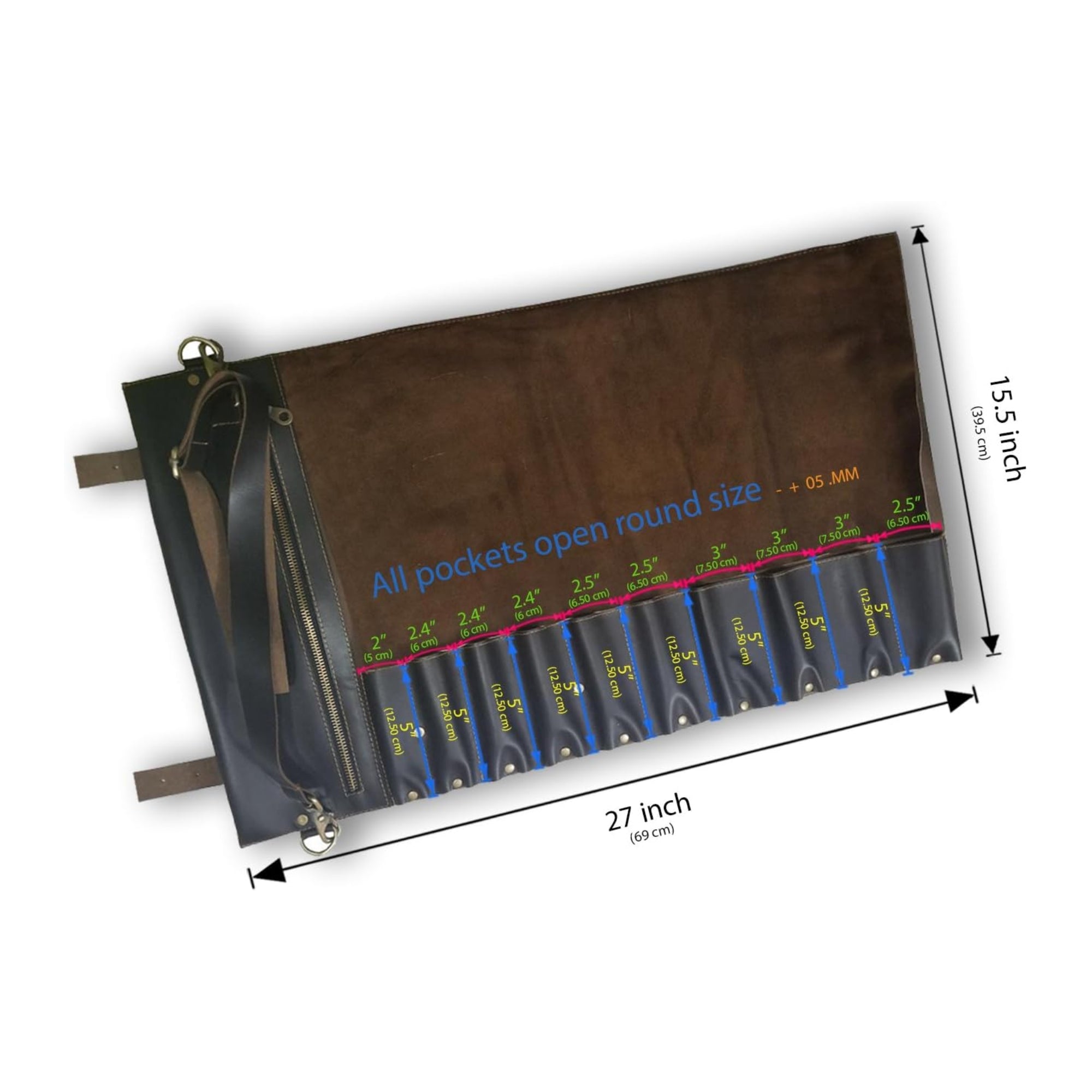 Dark Brown Chef Knife Roll