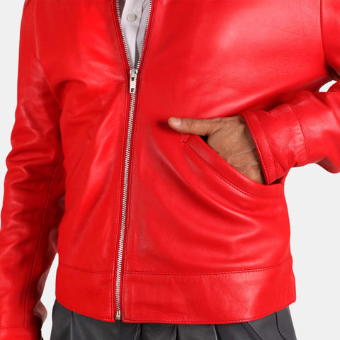 Leather Clan Men's Genuine Lambskin Cropped Leather Jacket