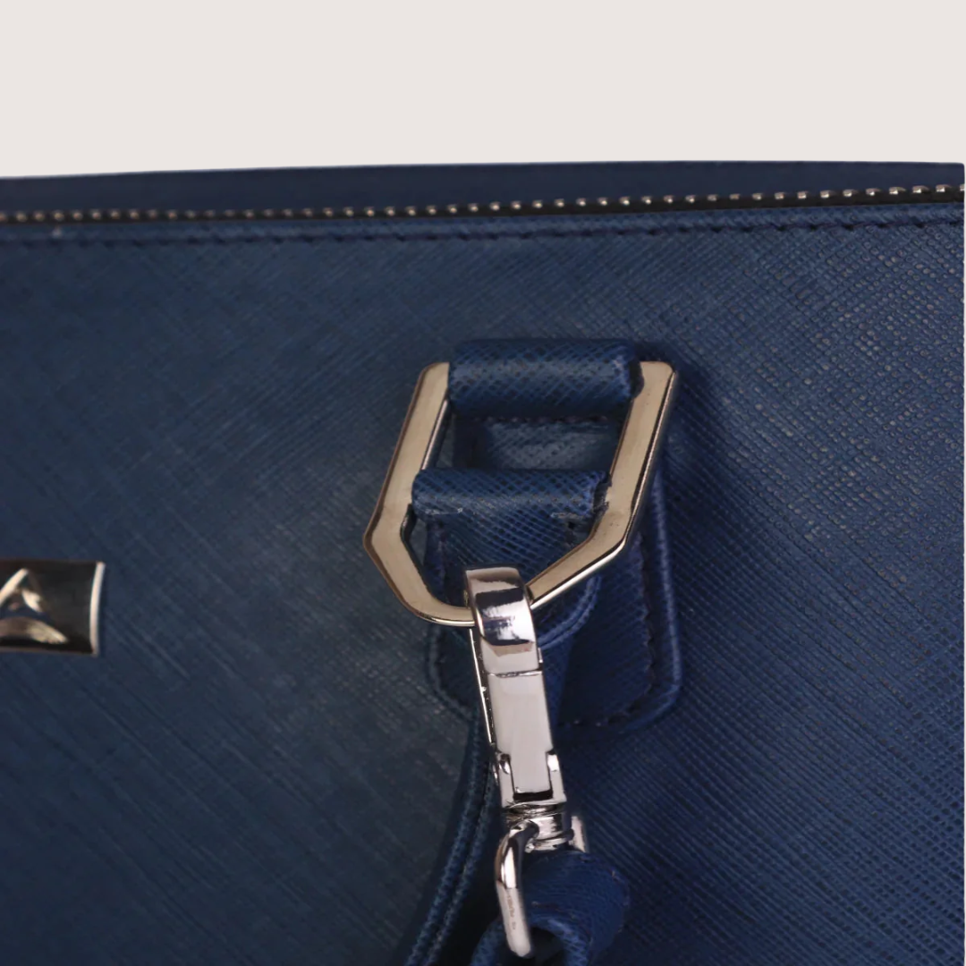 Sienna Luxe Blue Leather Handbag