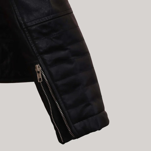 Freaky Mens Black Motorcycle Leather Jacket