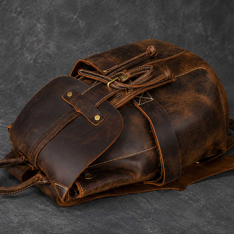 Laurel Vintage Leather Travel Rucksack