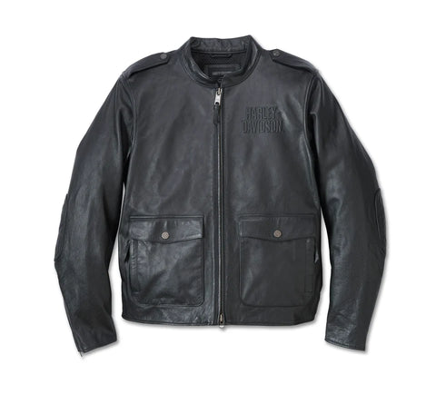 H-D Flex Layering System Captains Leather Jacket Outer Layer