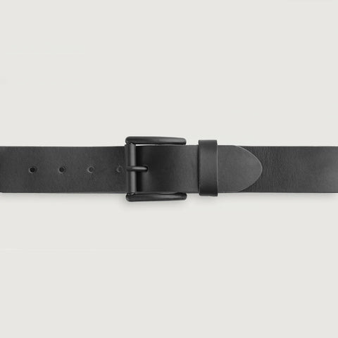 Allan Black Leather Casual Belt