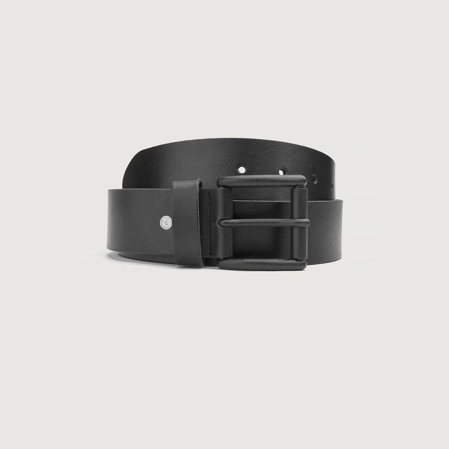 Allan Black Leather Casual Belt