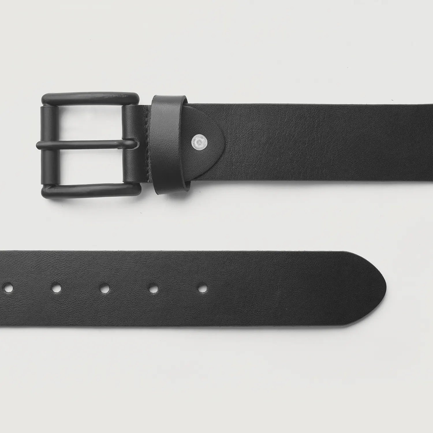 Allan Black Leather Casual Belt