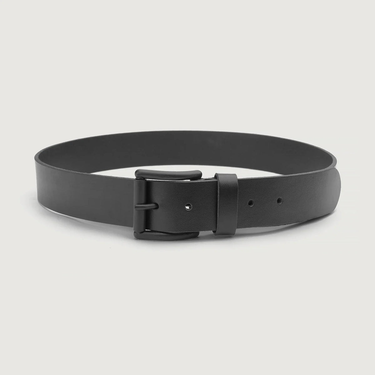 Allan Black Leather Casual Belt
