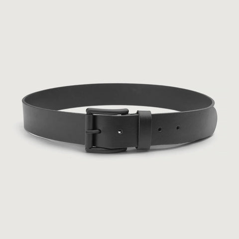 Allan Black Leather Casual Belt