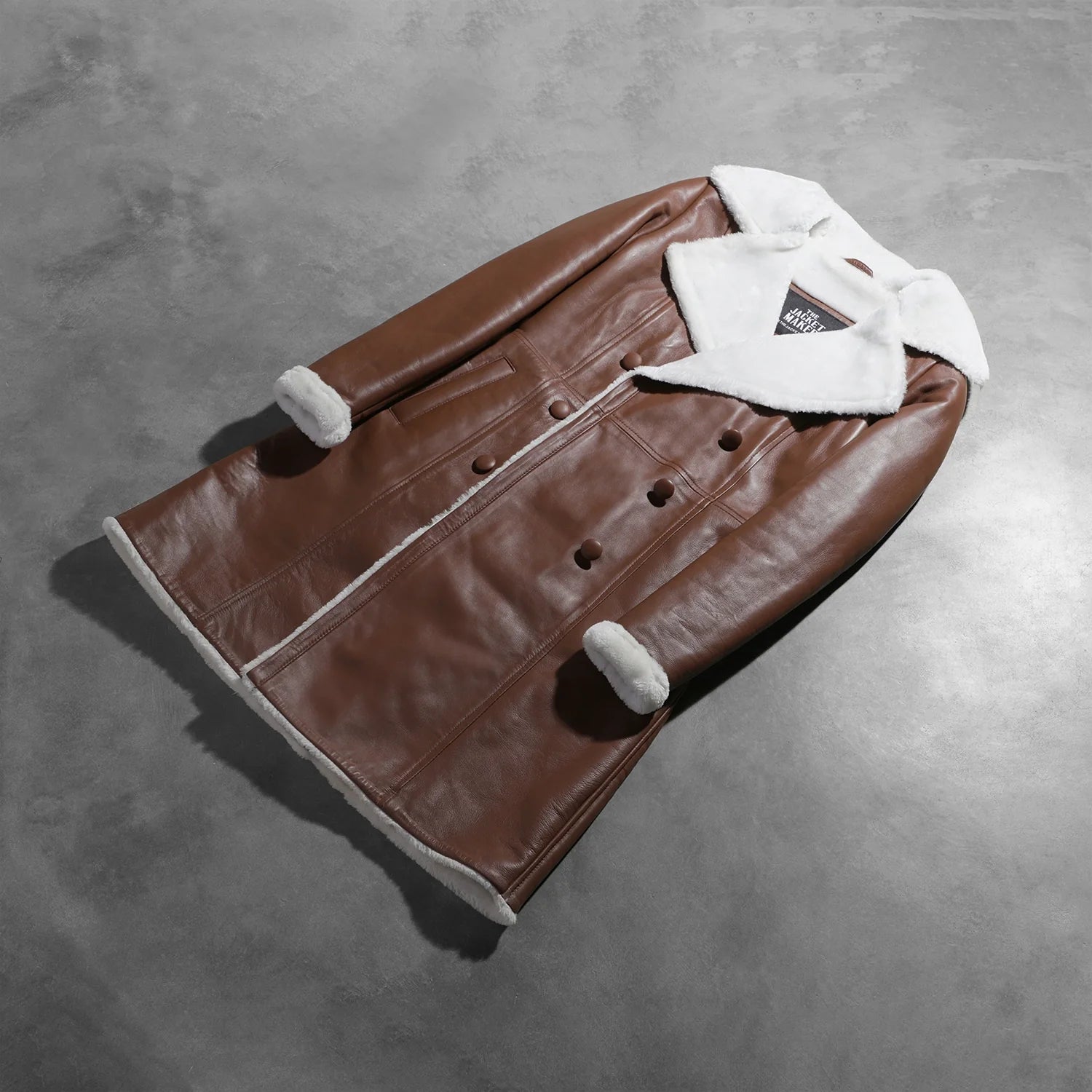 Amie Brown Double Breasted Shearling Coat