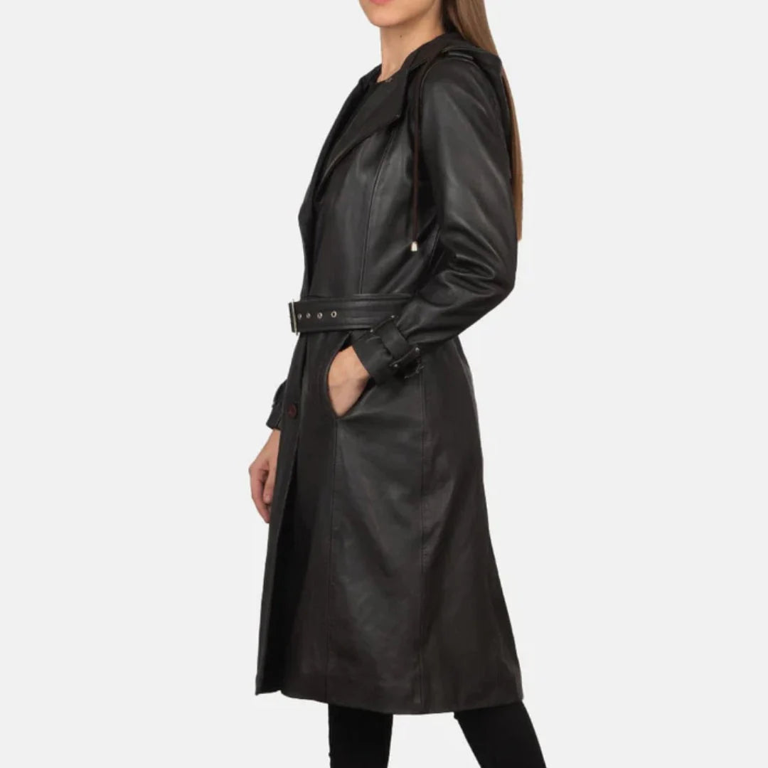 Fixon Hooded Brown Trench Coat