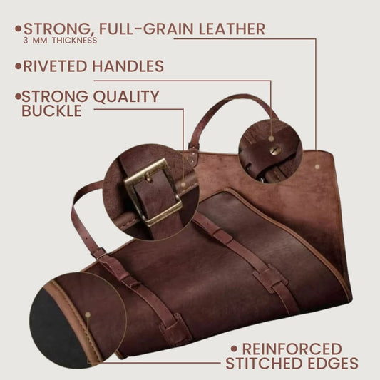 Leather Firewood Carrier (Brown, Dark Brown, Black)