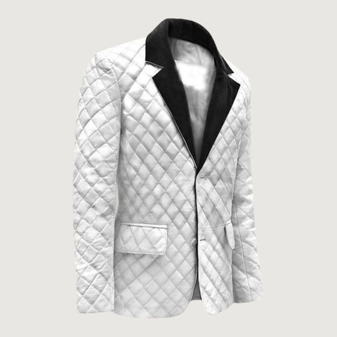 Bocelli Tuxedo Quilted Leather Blazer