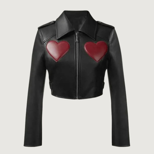 Liv Morgan WWE Raw 2025 Red Hearts Leather Jacket - Leather Clan