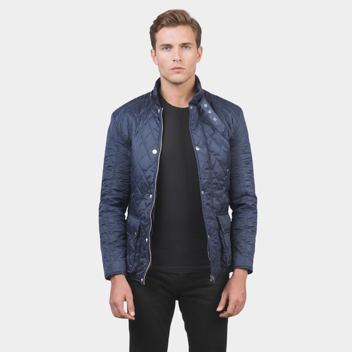 Barry Quilted Blue Windbreaker Jacket