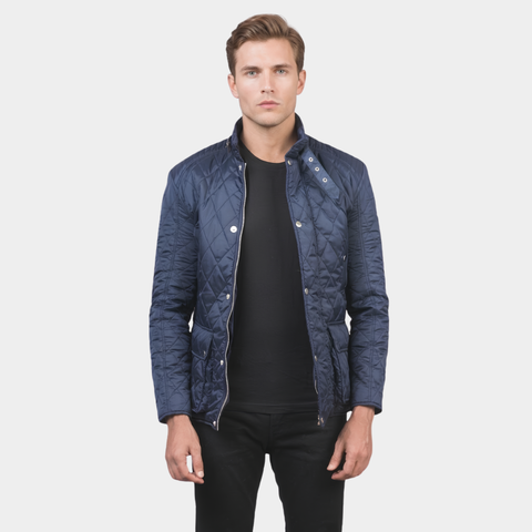 Barry Quilted Blue Windbreaker Jacket