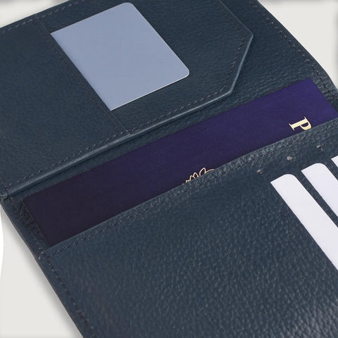 Bernardi Blue Leather Travel Wallet