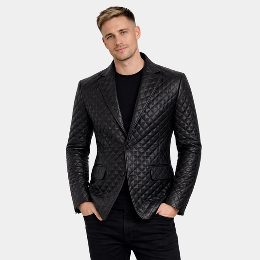 Bocelli Quilted Leather Blazer